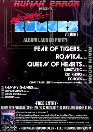 Image of the flyer for the Kid Kasio Electronic Rumors show